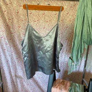 Elegant Silver Satin Women's Top